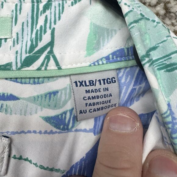 Tommy Bahama Shirt Mens 1XLB Hawaiian Button Up The Siesta Key Long Sleeve Nylon - Picture 7 of 14